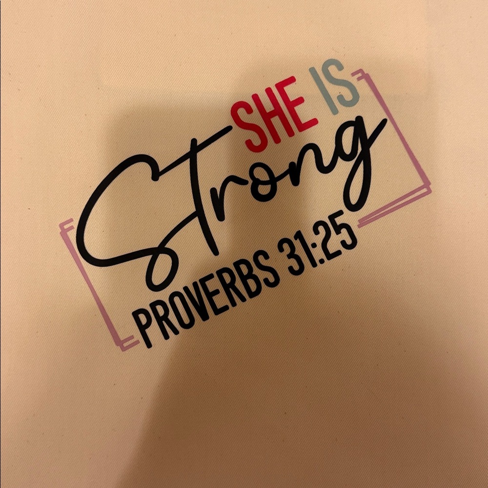 Inspirational Drawstring Bag With Proverbs 31:25 - image 2